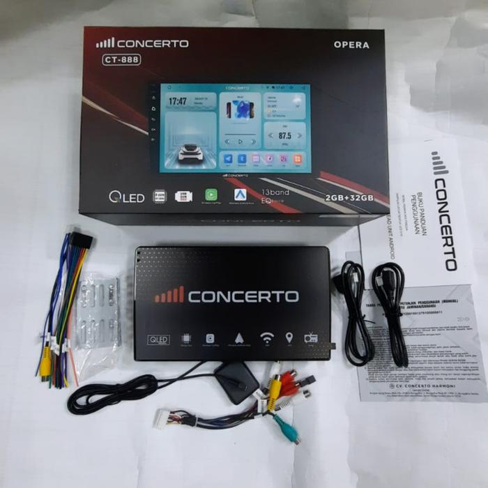 Paket Head Unit Android 9 inch Concerto ram 4/64gb + Kamera 360