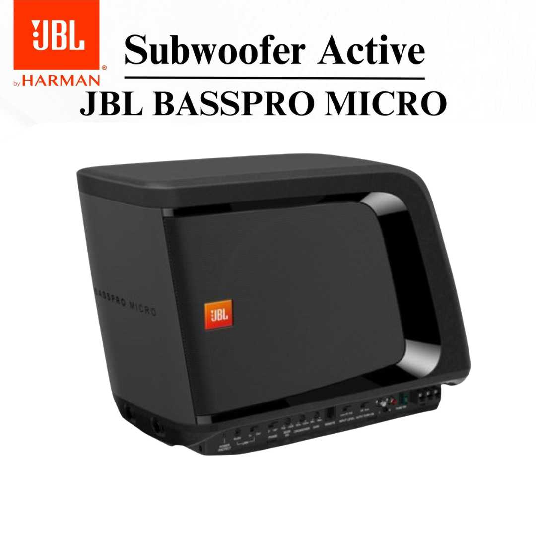 JBL BassPro Micro 8-inch Slim Subwoofer Aktif | Subwoofer Mobil Powerful dengan Built-In Amplifier