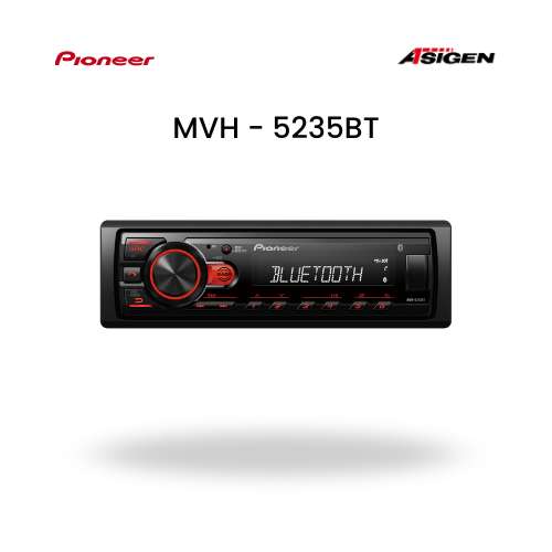 Single Pioneer MVH-5235BT – Head Unit Mobil Bluetooth USB AUX Original
